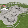 Modern Outdoor Skate Park Design Featuring Bowls Trees Grass And Seating Areas