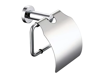 Stainless Steel Wall Mounted Toilet Paper Holder With Cover For Bathroom 3d model
