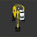 Liebherr Yellow Heavy Duty Wheel Excavator With Functional Cab And Front Bucket