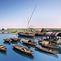 Style Landscape Boat 3d model