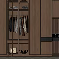 Modern Wooden Wardrobe Interior Design With Open Shelves And Hanging Space