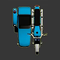 Vintage Black Motorcycle With Blue Sidecar on Shiny Surface Classic Design
