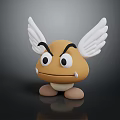 Cartoon Character Creature With Brown Body White Wings Large Eyes Frowning Expression And Short Legs