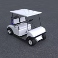 White Golf Cart With Two Seats Roof And Black Wheels Design