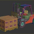 Modern Forklift Pallet Truck 3d model