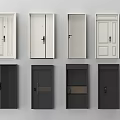 Security Doors Collection with Various Styles in White and Dark Colors Design 3d model
