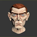 Animated Character 3D Head Model Featuring Red Hair Blue Eyes And Large Ears