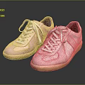 Pink Casual Shoes With White Laces Comfortable Design For Daily Wear