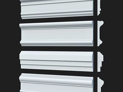 White Decorative Architectural Components For Interior Molding And Trim Design 3d model