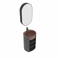 Elegant Modern Bathroom Washbasin Design With Copper Colored Basin Black Stand And Mirror