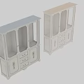 White Wooden Bookcase With Glass Doors Drawers And Decorative Cabinet Design