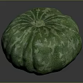 Green Pumpkin With White Spots Fresh Round And Healthy Organic Produce