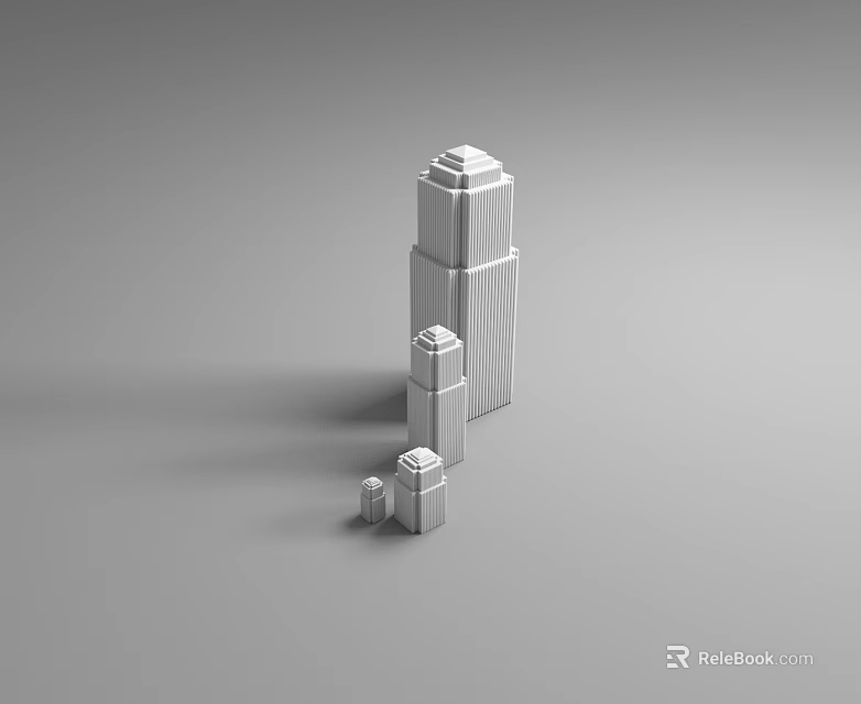Modern Commercial Equipment Display Structures With Different Sizes And White Design 3d model 