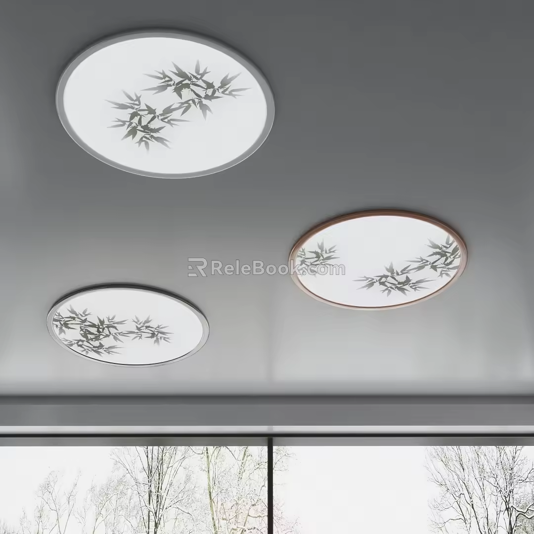 New Chinese Ceiling Lamp Bamboo Ceiling Lamp 3d model