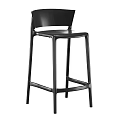 Modern Black Bar Stools with High Backrest and Sleek Metal Frame Perfect for Kitchen Counter Area