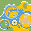 Colorful Playground Layout Design With Circular Zones Toddler Area And Safe Play Sections