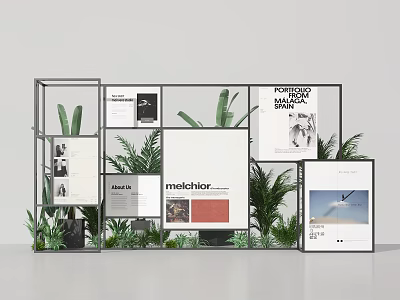 Modern Meichen Landscape Window Poster Board Display Stand Plant Meichen Window Meichen Billboard Display Board 3d model
