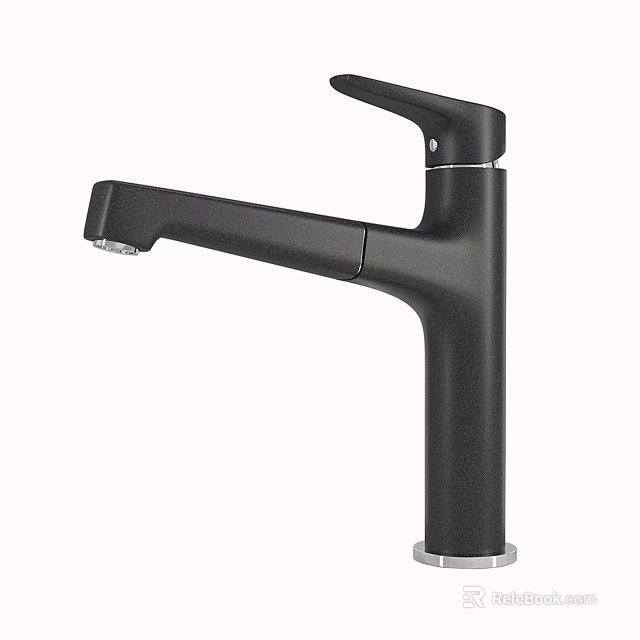 Modern Kitchen Faucet with Curved Handle and Extended Swivel Spout Design 3d model 