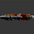 Fantasy Axe Weapon With Purple Handle Red Silver Blade And Spiked Design