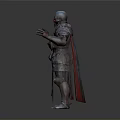 Silver Decorative Armor Statue With Red Cape For Home Living Room Decor
