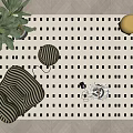 Modern Lazy Sofa Square Carpet Green Plant 3d model