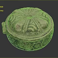 Decorative Ornament Set With Carved Metallic Box And Floral Patterns For Home Decor