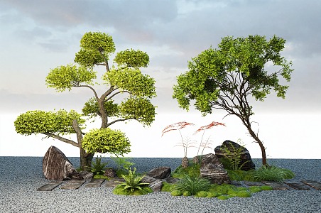 landscape arbor modeling tree stone micro terrain 3d model