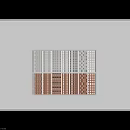 Modern Geometric Room Dividers With Silver Brown Grid Patterns And Designs 3d model