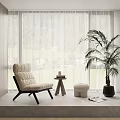 Leisure Chair Lazy Sofa Balcony Sofa 3d model