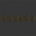 Rustic Curved Wooden Fence Structure With Horizontal Planks For Garden Enclosure