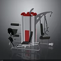 Multi Functional Home Gym Fitness Equipment With Red White Design And Adjustable Seats