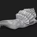 Detailed Reptile Snail With Spiral Textured Shell And Long Tentacles On Black Background