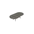 Sturdy Metal Outdoor Table With Decorative Mesh Top And Ornate Carved Legs For Garden Patio Use