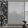 Venetian Blinds On Window In Modern Interior With Natural Light And Decorative Elements 3d model