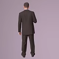 Man In Black Suit Holding Champagne Glass Standing Against Beige Background