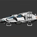 Futuristic White Car Model With Blue Accents And Sleek Aerodynamic Design