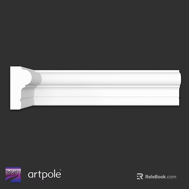 White Decorative Architectural Component With Ornate Design And Smooth Surface 3d model 