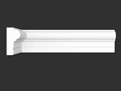 White Decorative Architectural Component With Ornate Design And Smooth Surface 3d model