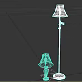 Stylish Floor And Table Lamp Combination With Beige Lampshades For Home Decor