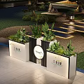 Elegant Garden Landscape Design With Circular Decorative Feature And Lush Green Plants