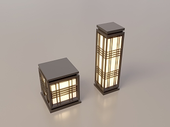 Chinese landscape lamp lawn lamp garden lamp outdoor lamp combination 3d model