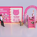 Pink Pet Themed Photo Check in Spot with Cartoon Cat and Arch Structure