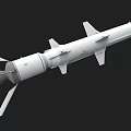LUCH Missile White Body With Fins Military Weapon Aerodynamic Design Structure