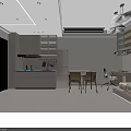 Modern Neutral Tones Open Plan Living And Dining Room With Integrated Functional Kitchen Interior Design