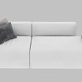 Modern Beige Two Seater Sofa With Soft Fabric And Decorative Cushions