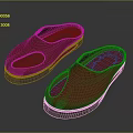 Casual Red Indoor Slippers with White Sole and Simple Comfortable Design