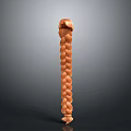 Orange Braided Household Cleaning Tool With Long Handle And Bristle Head