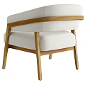 Modern Cream Fabric Upholstered Solid Wood Frame Leisure Armchair For Cozy Home Living Room