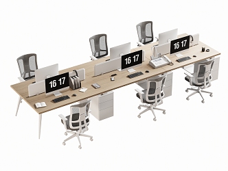 Modern Office Desk and Chair Staff Station Computer Desk and Chair 3d model