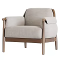 Comfortable Light Gray Fabric Single Seater Sofa With Wooden Frame And Modern Design